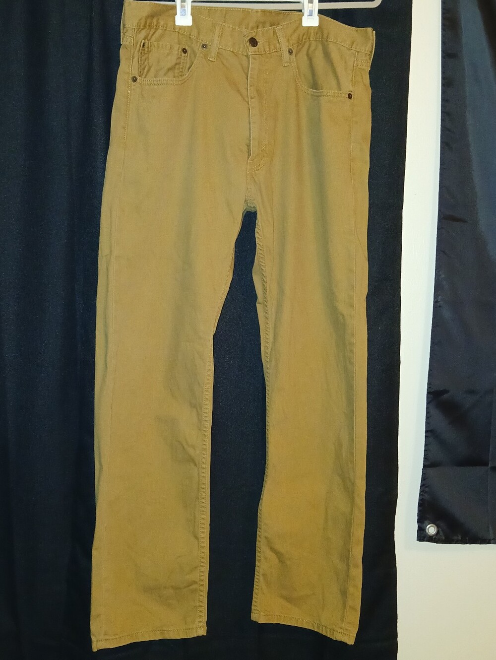 Levi's 505s Khaki/Tan w/ Yellow Undertone Straight Leg Pants, Size 36x32 Men's